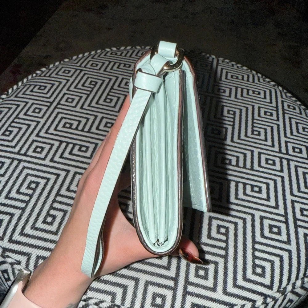 kate spade Mint Green Pebbled Leather Wristlet